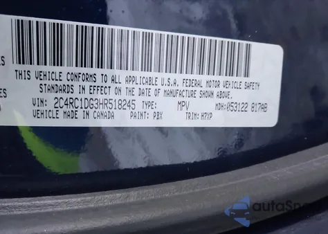 2017 Chrysler Pacifica Touring из США, поврежденный, VIN 2C4RC1DG3HR518245